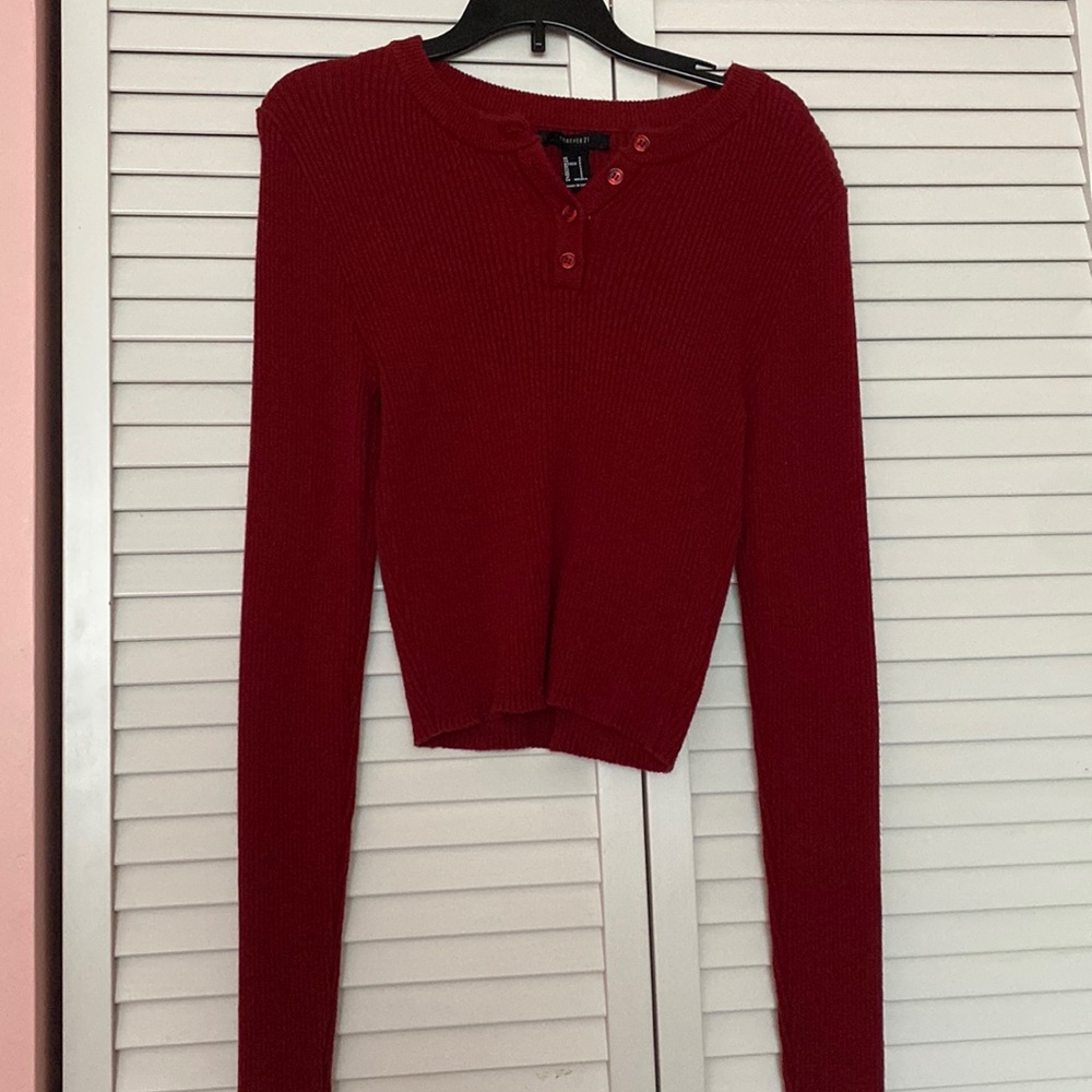 Never worn Red Sweater ❤️ button up